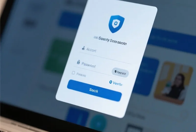一个安全登录界面特写，显示输入账号和密码，同时呈现安全验证选项，界面设计现代且易于操作